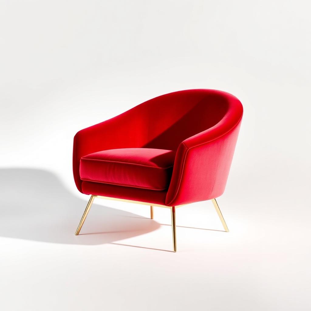 Velvet Crimson Lounge Chair